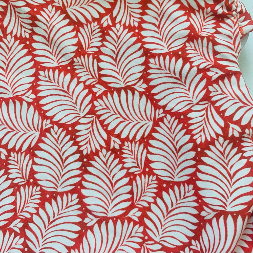 LOFT Beach | Leaf Fern Palm Frond Side Cut-Out Orange Swimsuit Small - Picture 2 of 7